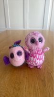 2 Kuscheltiere, Eule und Fisch, rosa, guter Zustand