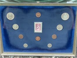 Münz - Sammlung „CANADA“ (ELIZABETH II) mit Briefmarke 