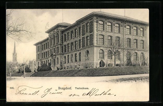Cartoline postali: Burgdorf, Technikum mit Strassenpartie – Usato da Berlin venduto da bartko-reher
