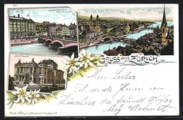 Litho Zürich, Bahnhofs-Brücke, Stadt-T