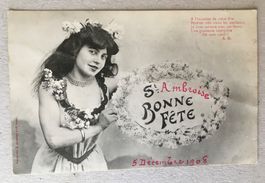 🟡antik Postkarte zum Fest Dezember 1908 gelaufen Weihnacht