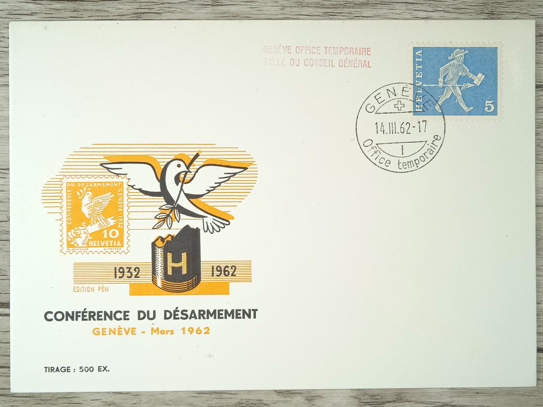 Tutti i francobolli: TR09 Enveloppe + Timbre Suisse 1962 – Usato da Cousset venduto da Patrick_Collections