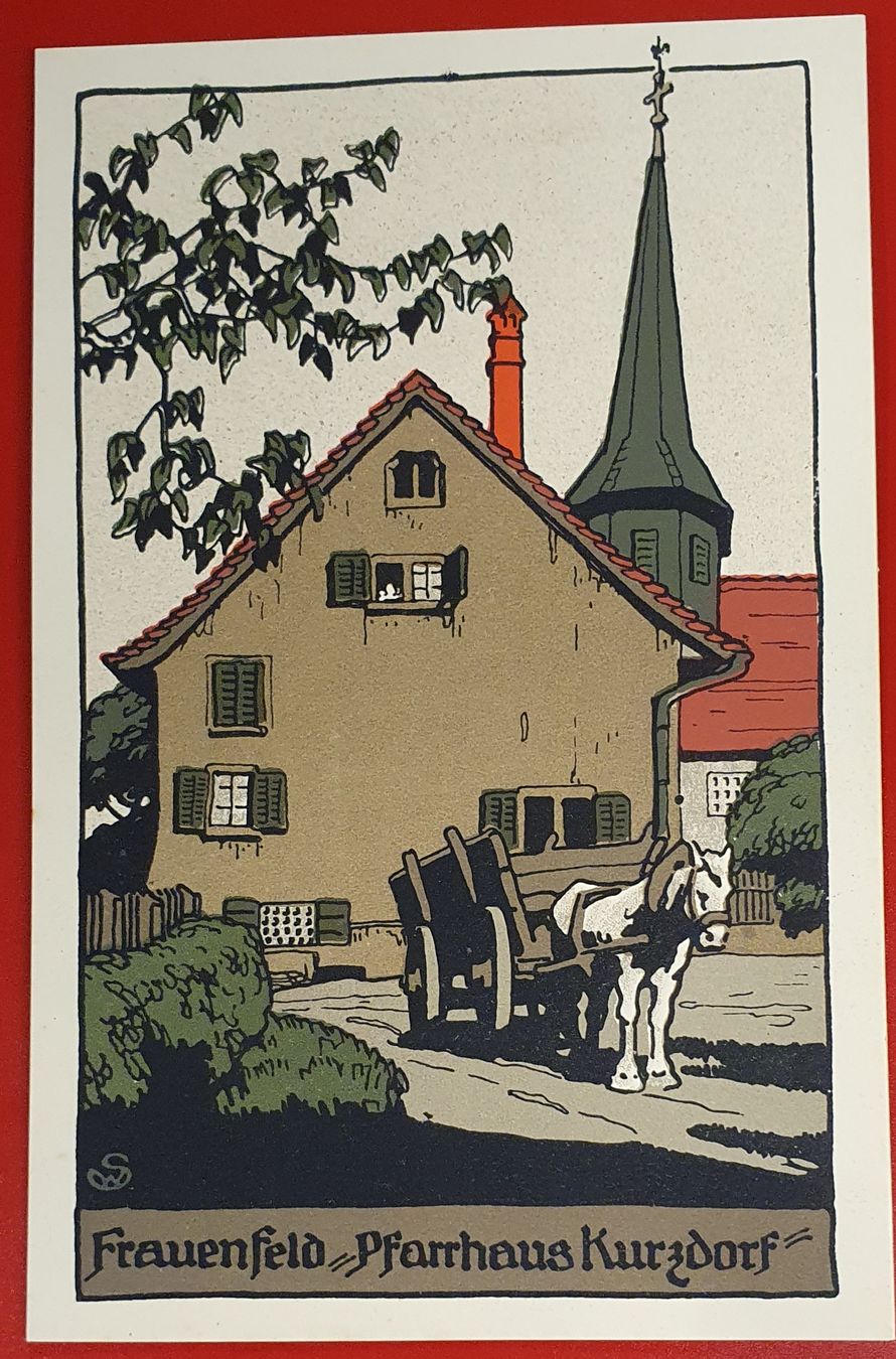 Cartoline postali: Frauenfeld  - 6 Künstler-Stein-Zeichnungen – Usato da Kreuzlingen venduto da Rschweiz1 3