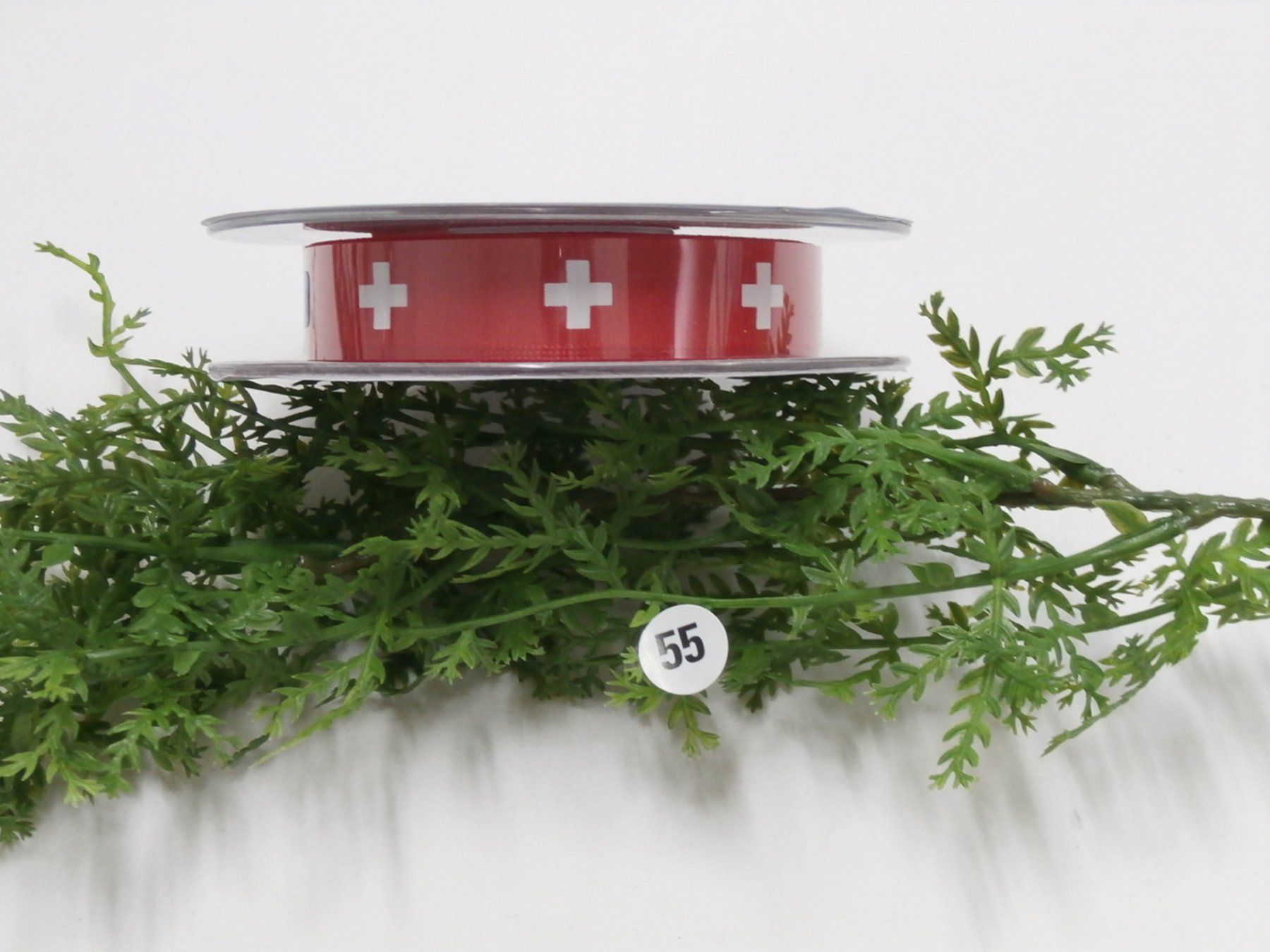 Nastri decorativi: 1 Rolle Geschenkband Schweizer Kreuz – Nuovo e nell'imballaggio originale da Blatten b. Naters venduto da Hobschelti
