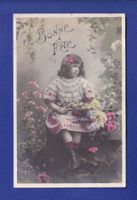 ENFANT - Jeune fille et fleurs - Bonne Fête