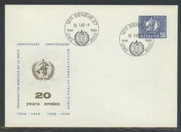 1962, FDC, OMS (D VI) Ausrottung Malaria, Stempel 18.1.1968