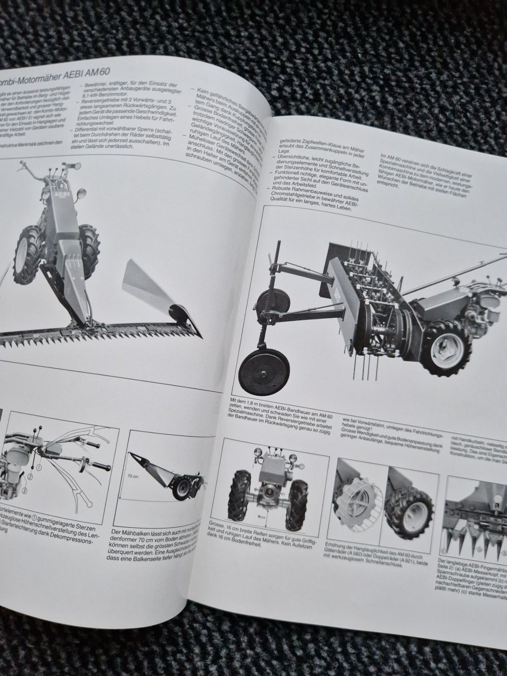 Aebi Tracteurs: Original Prospekt Aebi Kombi-Motormäher AM60 – D'occasion à Dürnten par Bachtel84 1