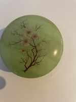 Schmuckdose Dose Schatulle Vintage Jade Grün Gold Dekoriert