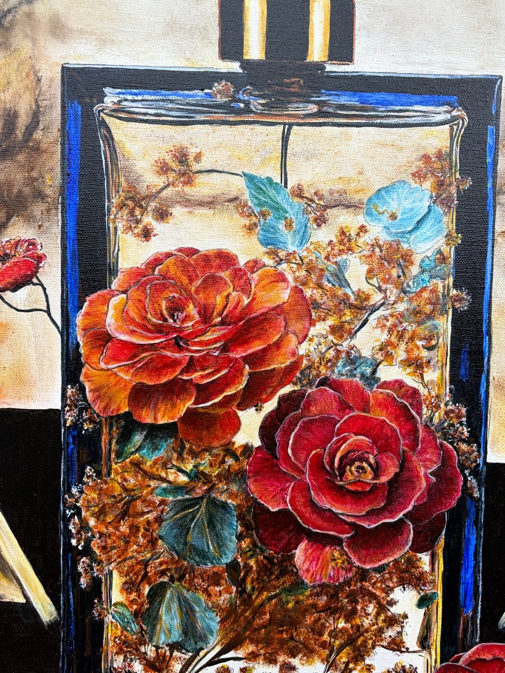 Dipinti: Acryl Gemälde Blumen 50x70 cm – Usato da Boll venduto da NRie 3