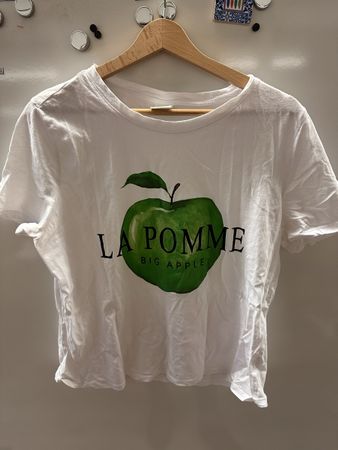 H&M T-Shirt La Pomme Big Apple, Weiss, Gr. M, Top Zustand