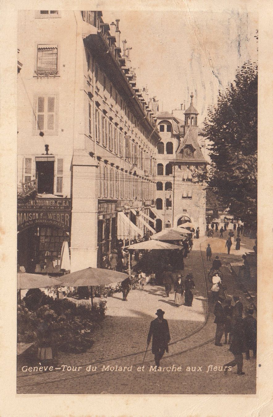 Cartoline postali: Genève, Marche aux fleurs, 1917 – Usato da Bürglen TG venduto da StampGraf