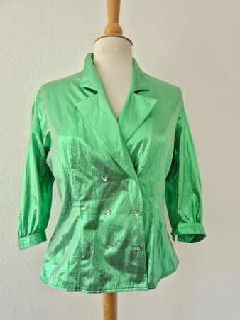 GLÄSER 38 M VINTAGE BLUSE TUNIKA GRÜN SCHIMMER LUXUS,  TOP