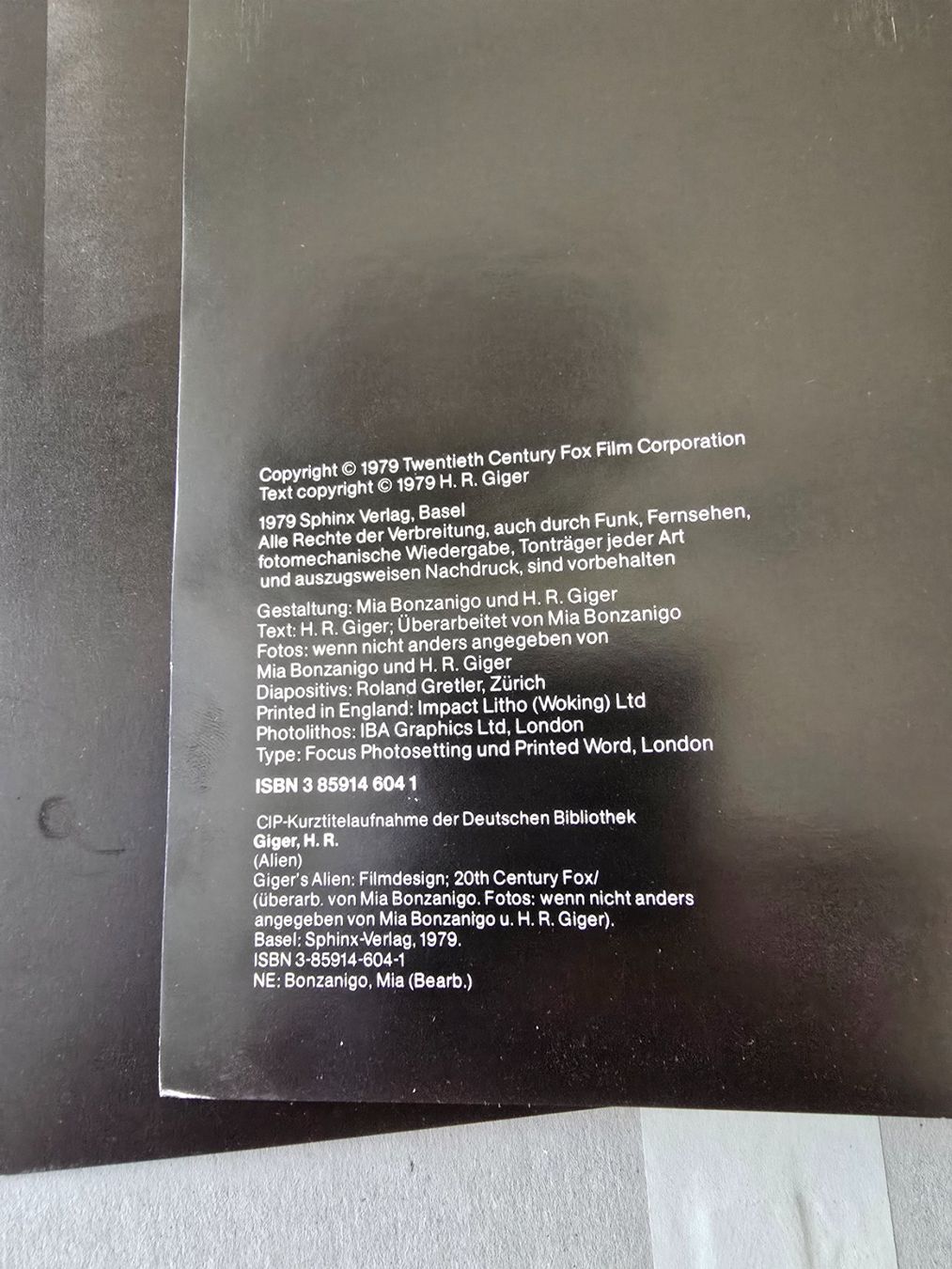 Bücher: Giger's Alien Film Design, Sphinx Verlag, mit Autogramm – Gebraucht aus Zürich von Rinatin 6