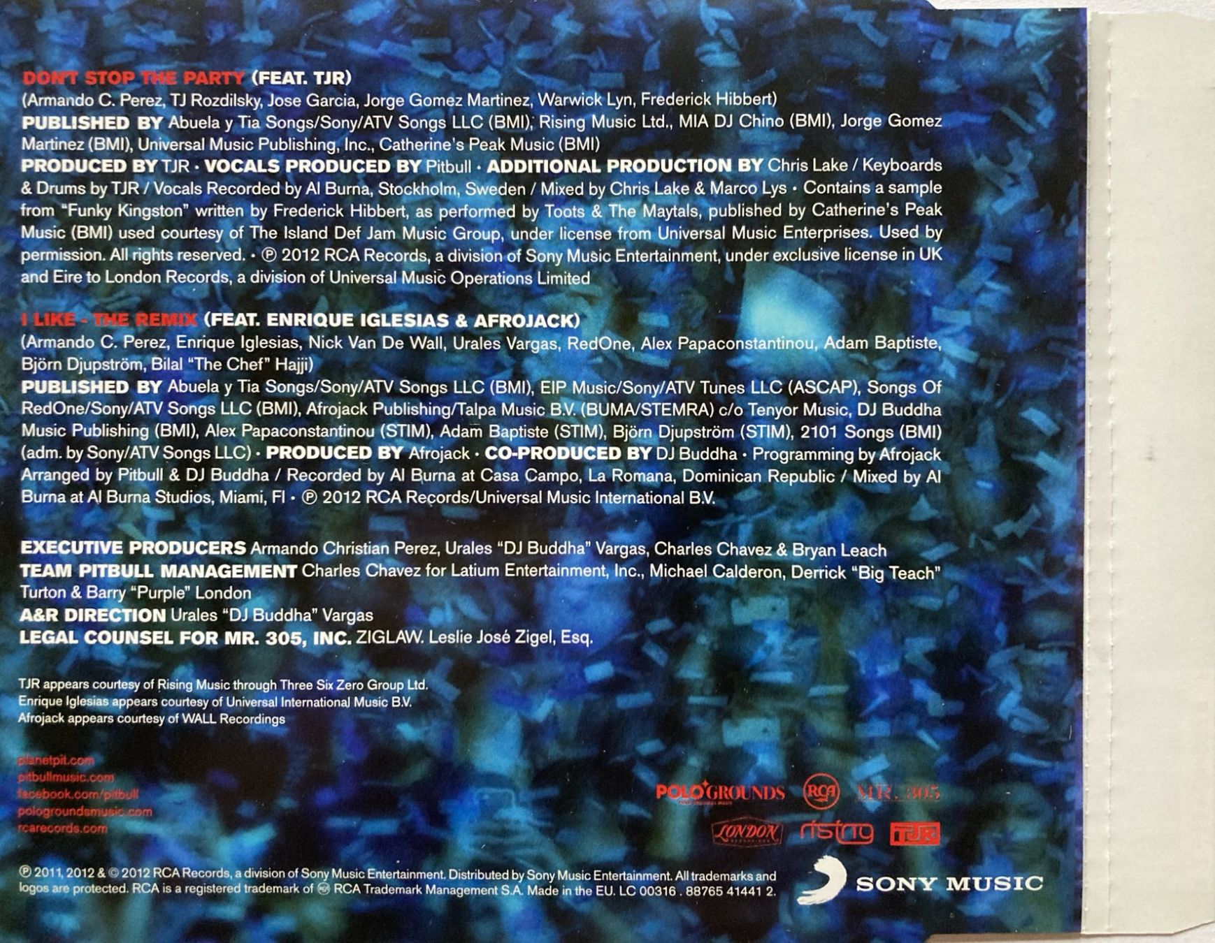 CD: PITBULL FEATURING TJR - DON'T STOP THE PARTY – Usato da Bottens venduto da hotter-than-hell 1