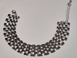 Bracciale donna argento maglia metallica regolabile