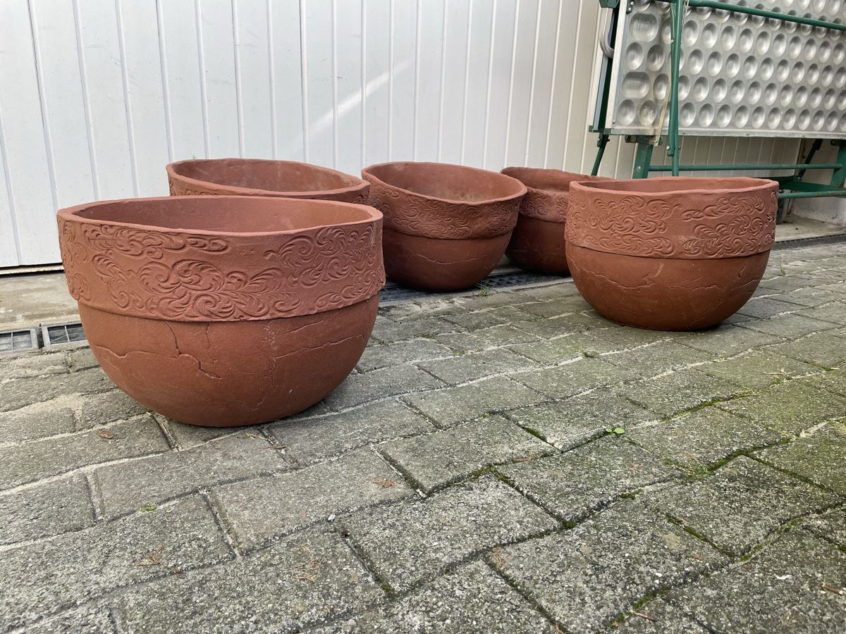 Blumentöpfe: Handgetöpferte Grosse Blumen Töpfe 5x – Gebraucht aus Niederbüren von poschti
