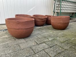 Handgetöpferte Grosse Blumen Töpfe 5x
