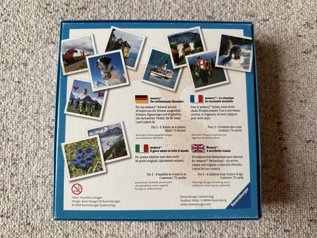 Ravensburger Giochi: RAVENSBURGER Schweiz Memory – Usato da Oberwil BL venduto da Wlucky02 1