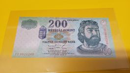 Ungarische 200 Forint Banknote 1998, Károly Róbert NEU