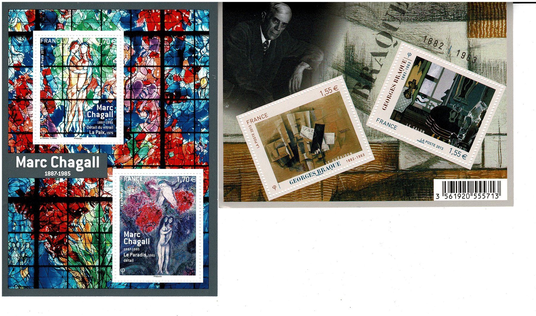 Alle Briefmarken: Chagall + Braque 2 KB ** – Neu (gemäss Beschreibung) aus Lausanne von Whorvath