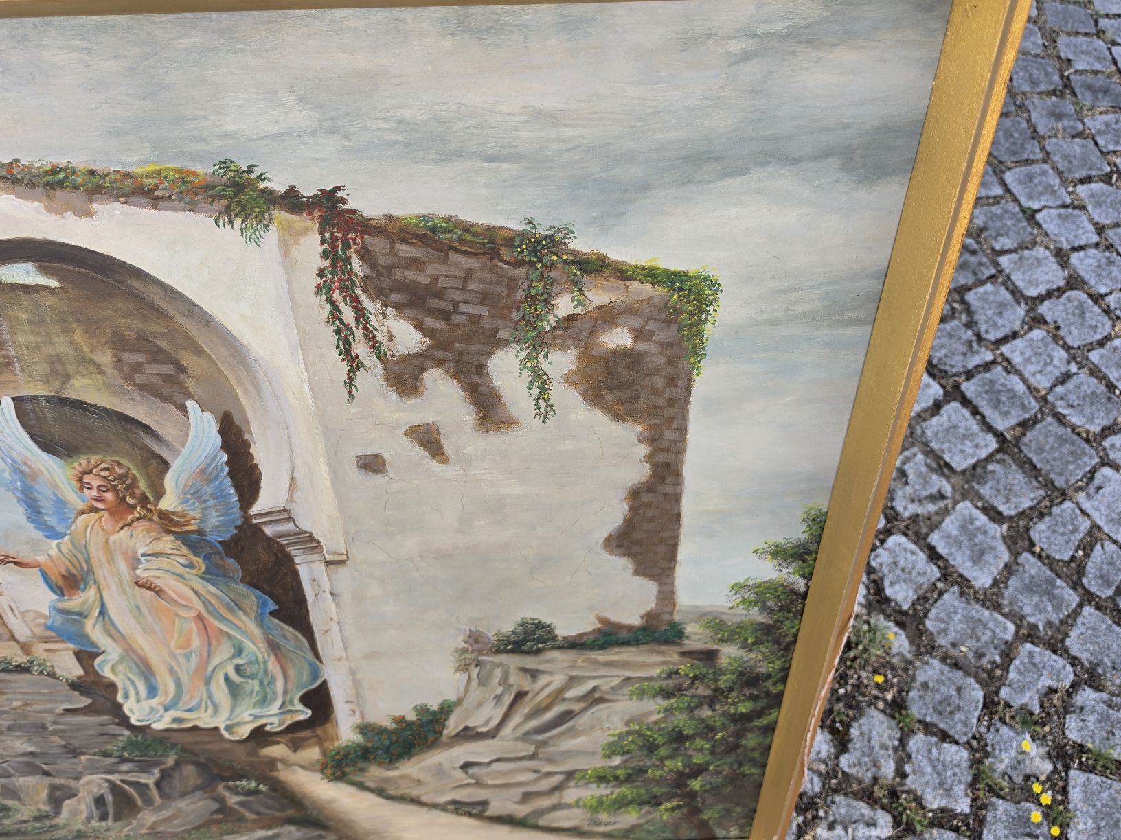 Tableaux: Gemälde Engel Landschaft gerahmt  – D'occasion à Mettlen par elios0888 4