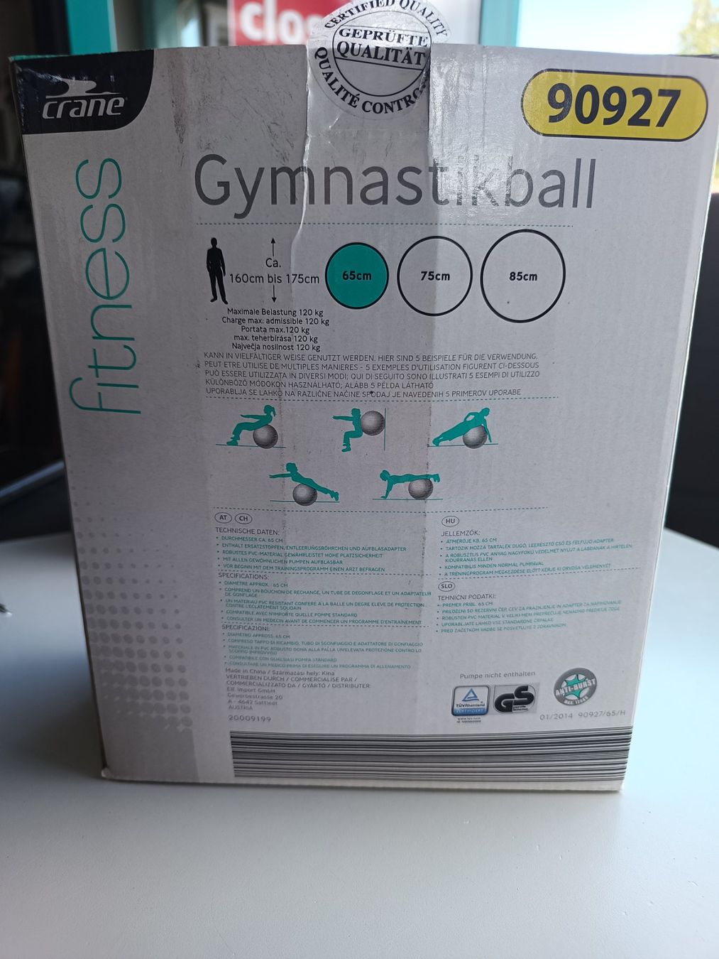 Palloni: Crane Gymnastikball – Nuovo e nell'imballaggio originale da Oberegg venduto da A-Z.Handel.Loehrer 1