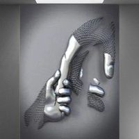 🩶Faszinierendes 3D-Effekt WALL ART "METAL LOVE" mit Rahmen