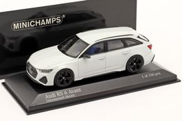 Audi RS6 C8 Avant seit 2020 Gletscher weiss / schwarz  1:43