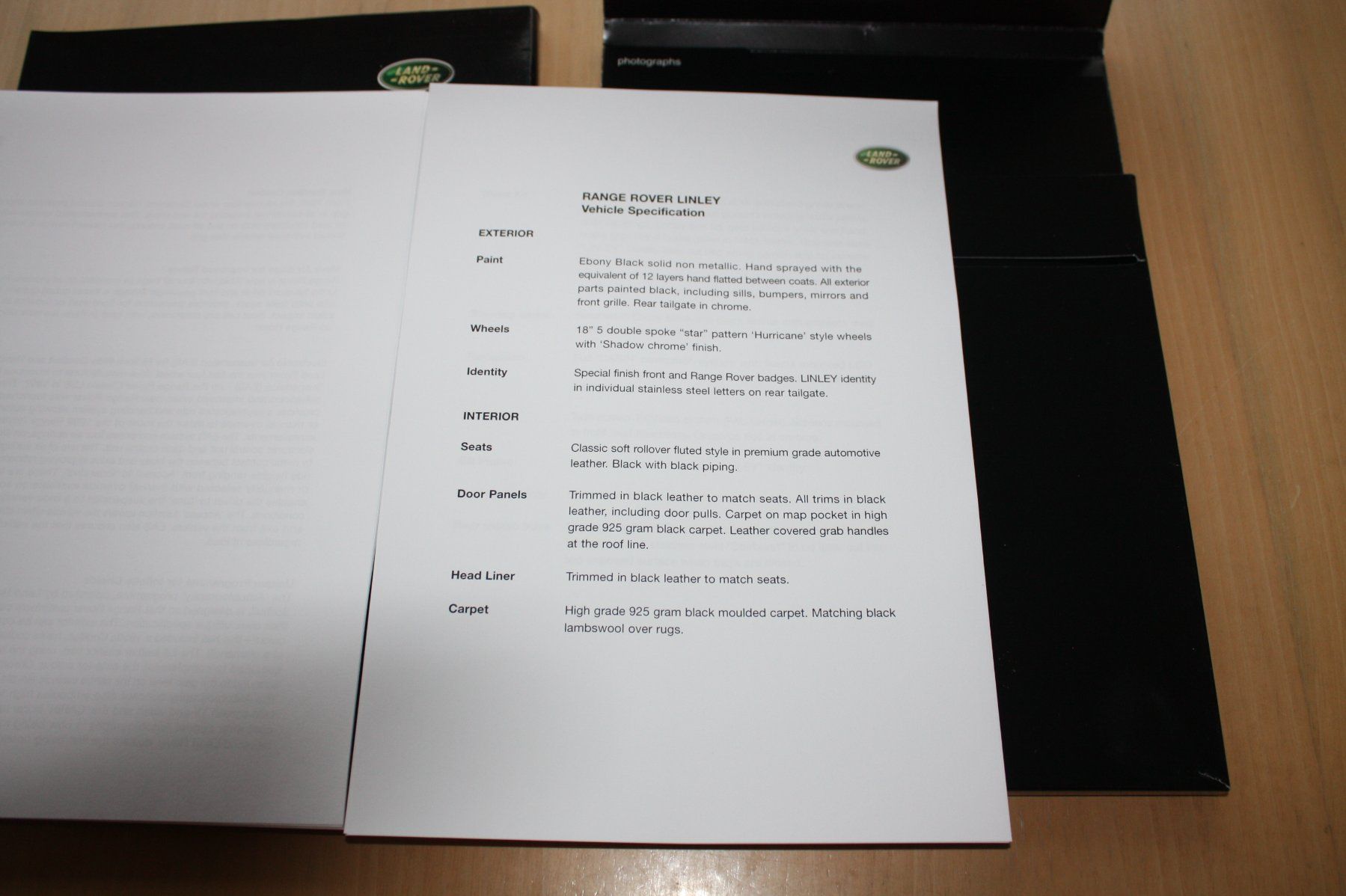 Land Rover Documenti: Range Rover Linley Pressemappe 10/1999 – Usato da Wikon venduto da erwin400 2