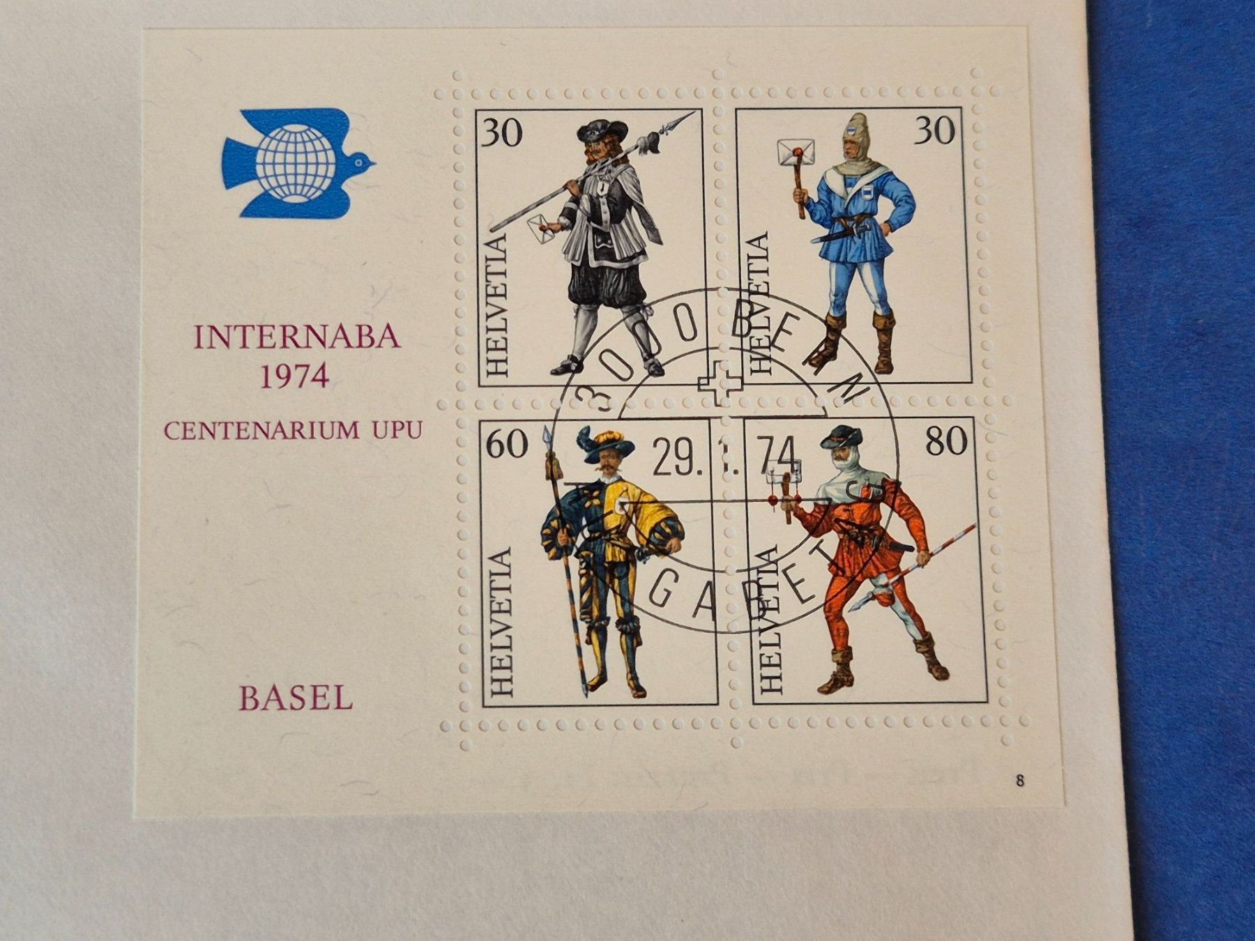 Tutti i francobolli: Bern Ersttagsbrief 29.01.1974 INTERNABA Basel 1974 mit Block – Nuovo (secondo la descrizione) da Seewen SZ venduto da SuperpumaDisplayTeam 1