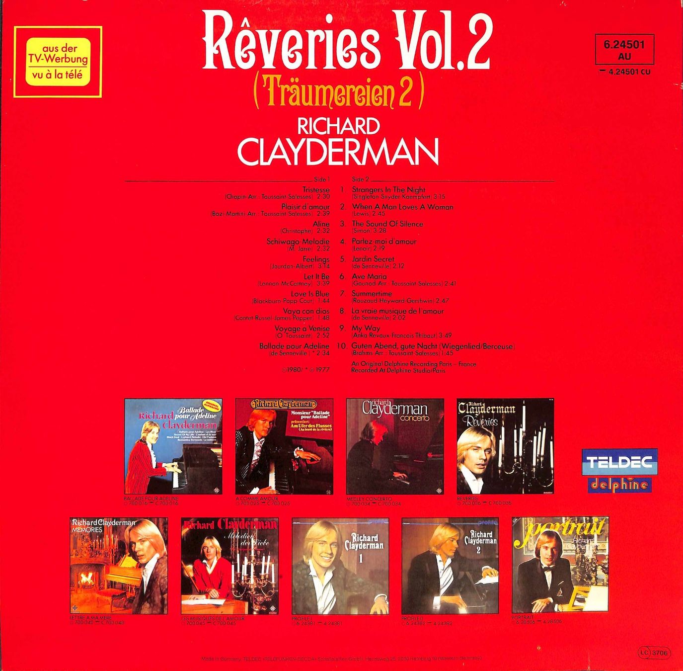 Dischi in vinile: LP Richard Clayderman - Rêveries Vol. 2 – Usato da Trimmis venduto da Beax72 1