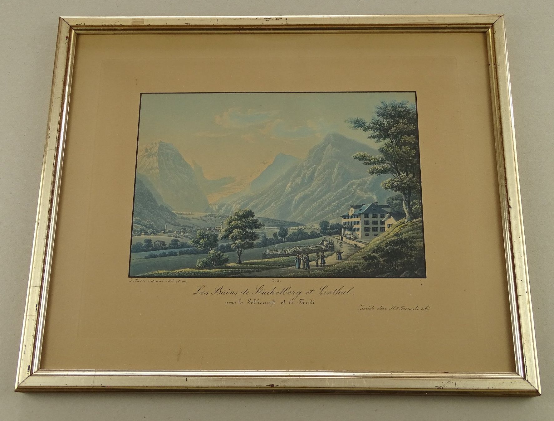 Incisioni: STACHELBERG & LINTHAL, GLARUS, AQUATINTA UM 1830 – Usato da Grüningen venduto da Kartensammler 1