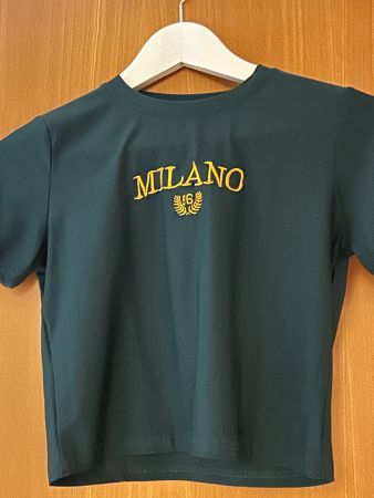 Damen Crop Top „Milano“ Dunkelgrün Gr. M