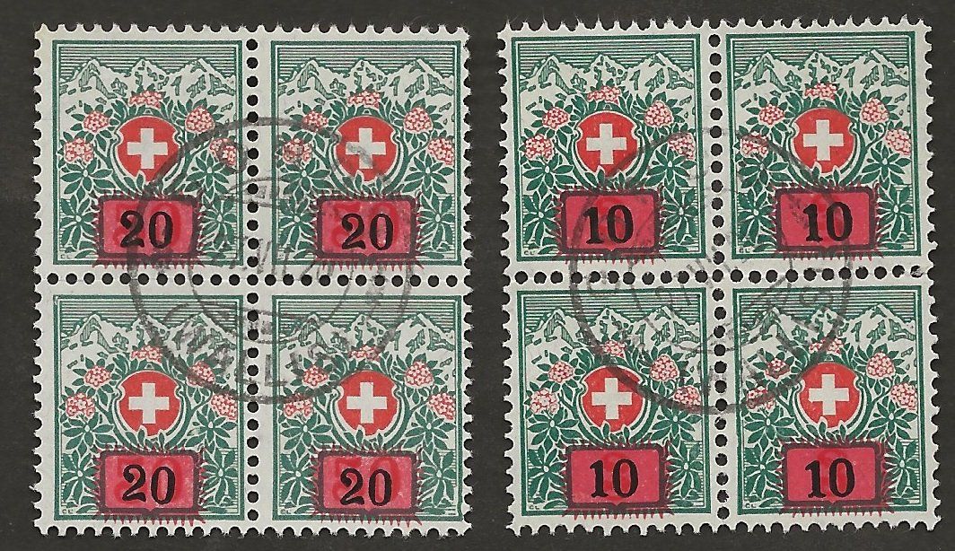 Tous les timbres: Schweiz Viererblock Portomarke – D'occasion à Au ZH par xelagreb01 3