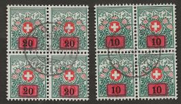 Schweiz Viererblock Portomarke 40  41 gestempelt  Kat. 34.-