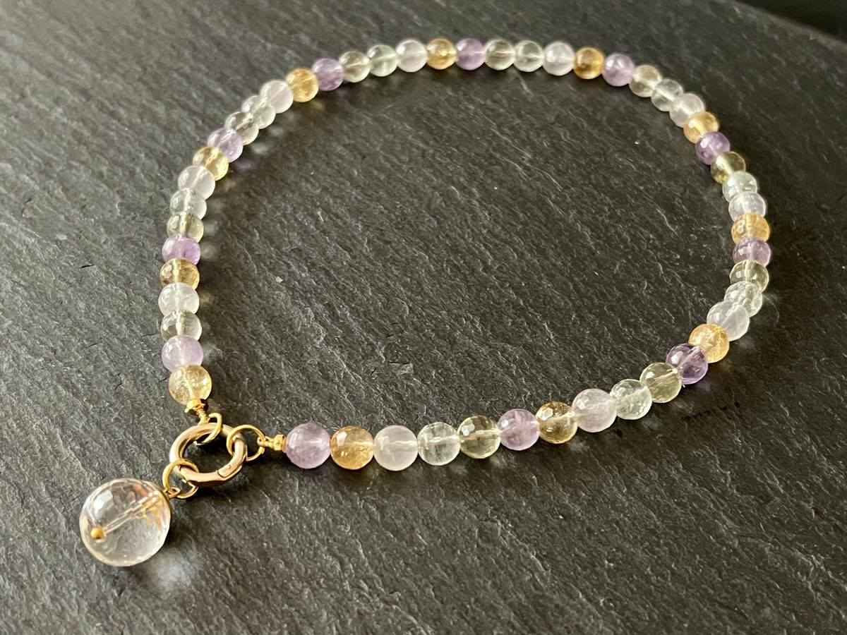 Catenine: Citrine Amethyst Rose Quartz Necklace - Gold Plated Silver – Nuovo e nell'imballaggio originale da Rüschlikon venduto da ThereseJewelryDesign 3
