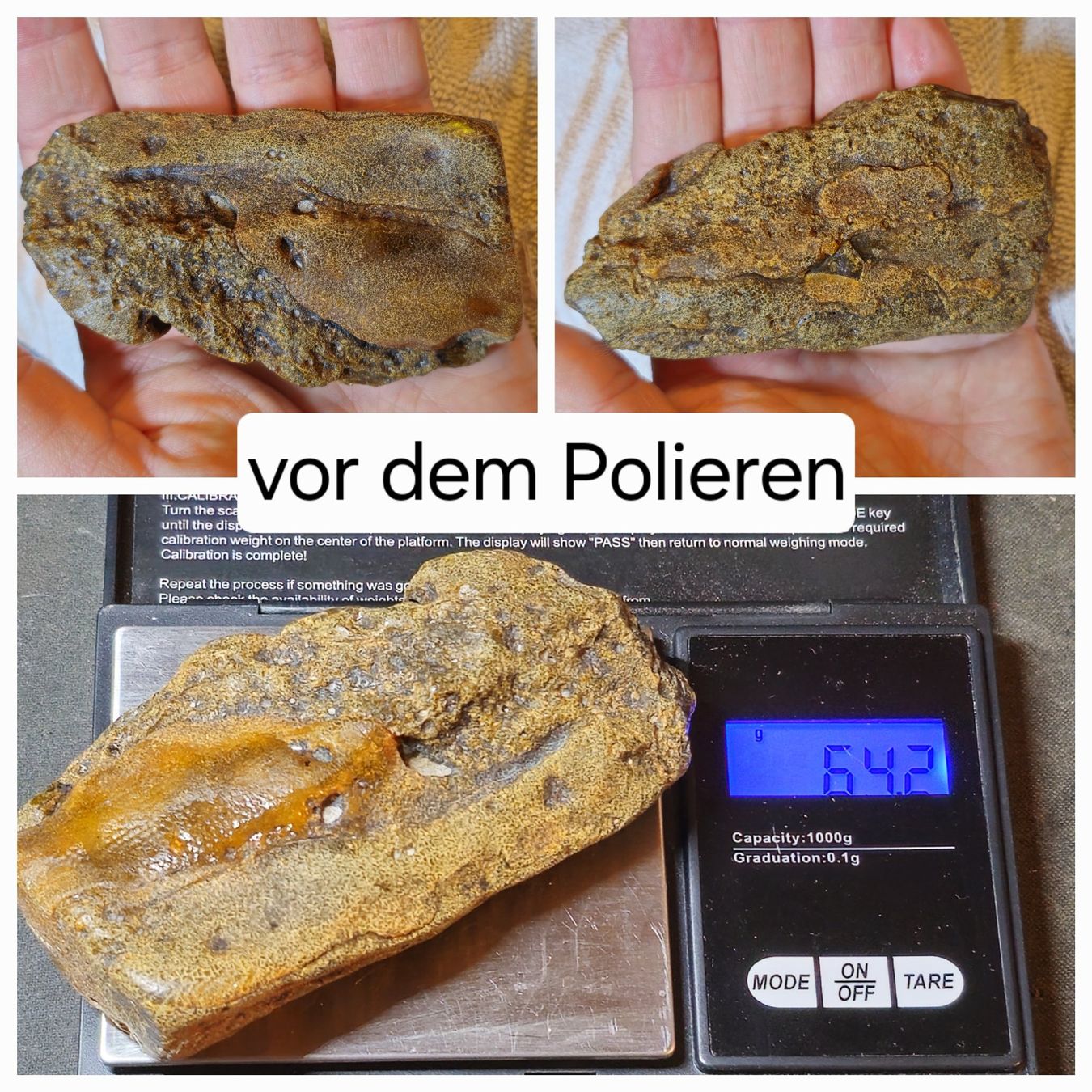 Minerali & Pietre curative: 64gr Rohbernstein echt Roh Bernstein gross baltic selten – Nuovo (secondo la descrizione) da Riedt b. Erlen venduto da Gottestraene 8