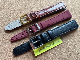 3 Stück 14mm Uhrenarmband leder, gemischt, Uhrband