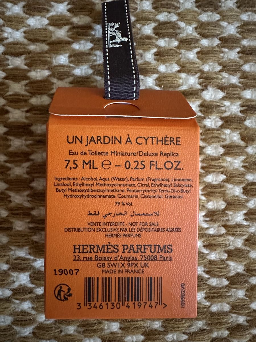 Hermès Profumi & Eau de Toilette: HERMÈS Jardin à Cythère 7,5ml plus zwei gratis Proben – Nuovo e nell'imballaggio originale da Steffisburg venduto da ThymusVulgaris 2