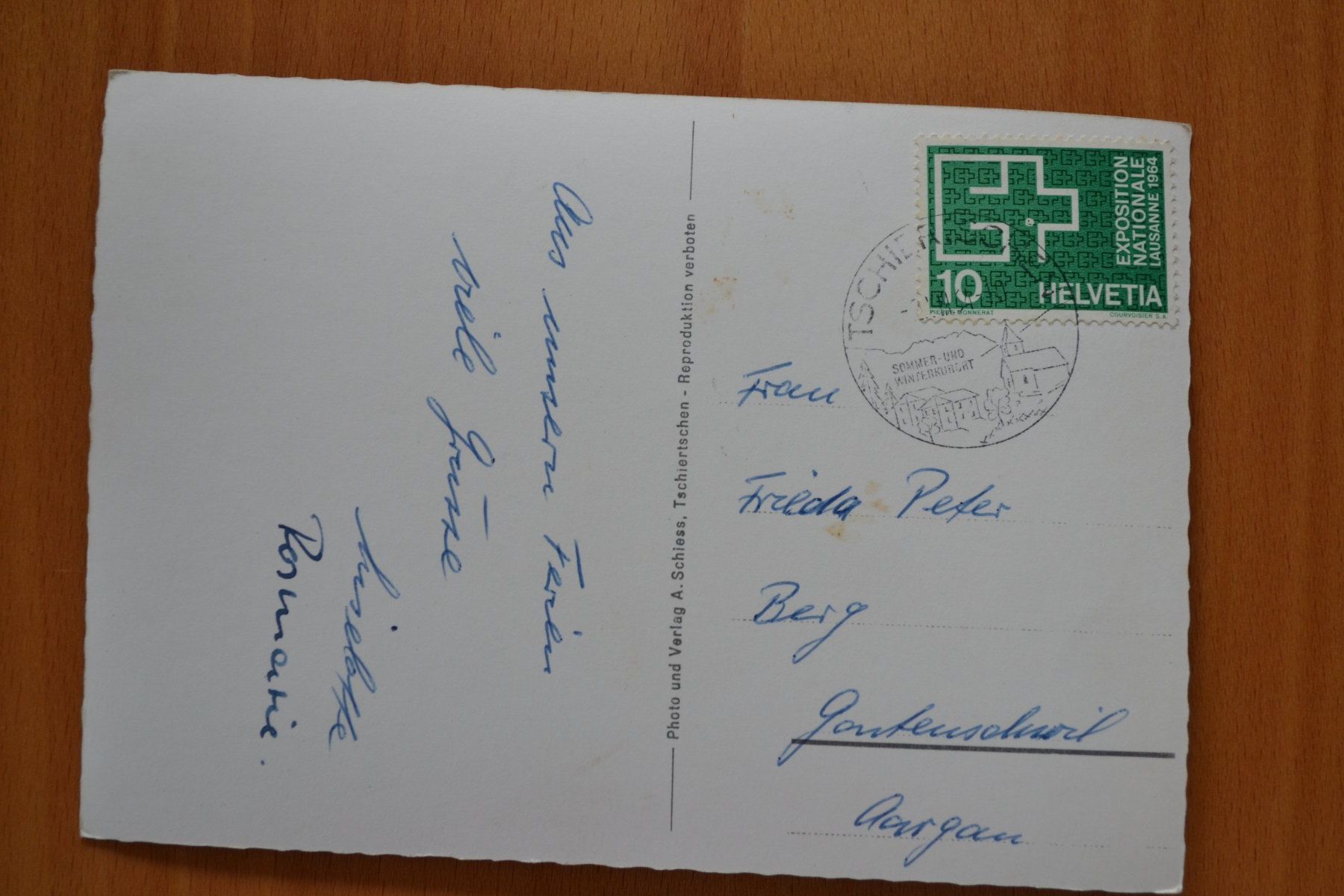Cartoline postali: AK Tschiertschen GR – Usato da Beinwil am See venduto da kajak55 1