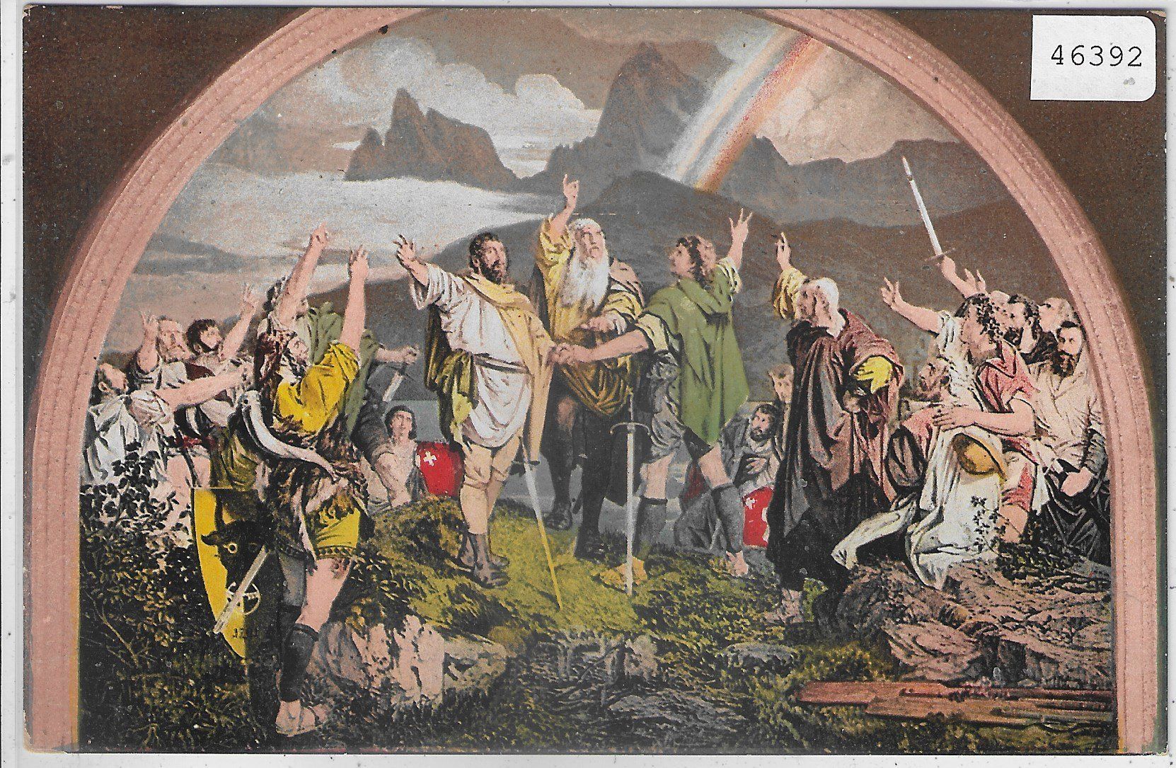 Cartoline postali: Der Rütlischwur - Stückelberg - Litho – Usato da Ettingen venduto da Kartenplanet