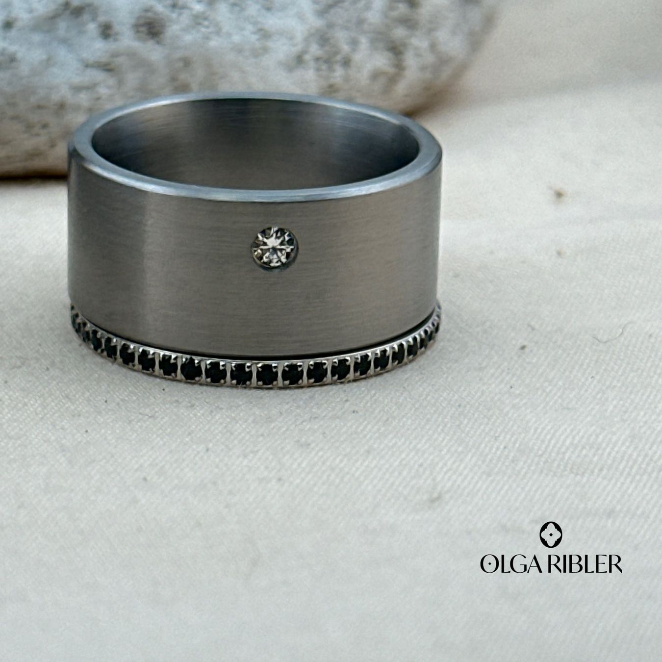 Olga Ribler Bagues: Edelstahl  Set aus 2 Ringen Grösse 58 – Neuf (Voir description) à Luzern par Schmuckoutlet 2