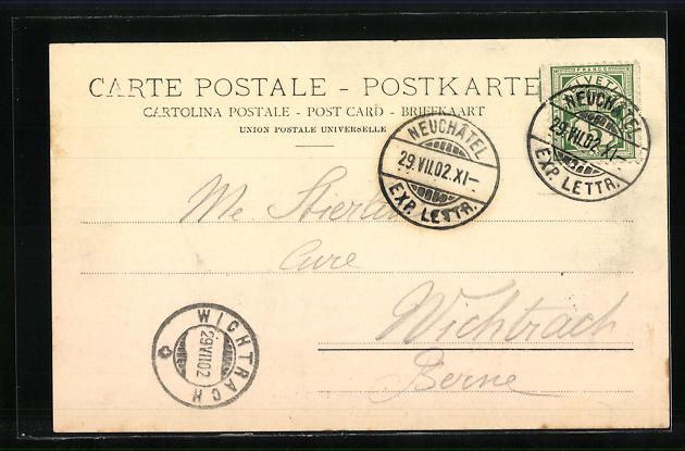Ansichtskarten: AK Neuchatel, Le Débarcadère, 1902 – Gebraucht aus Berlin von bartko-reher 1
