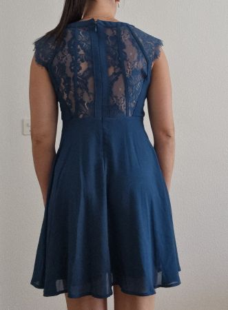 Petrolblaues Cocktail- / Fest- / Sommerkleid in Gr. 34 / XS
