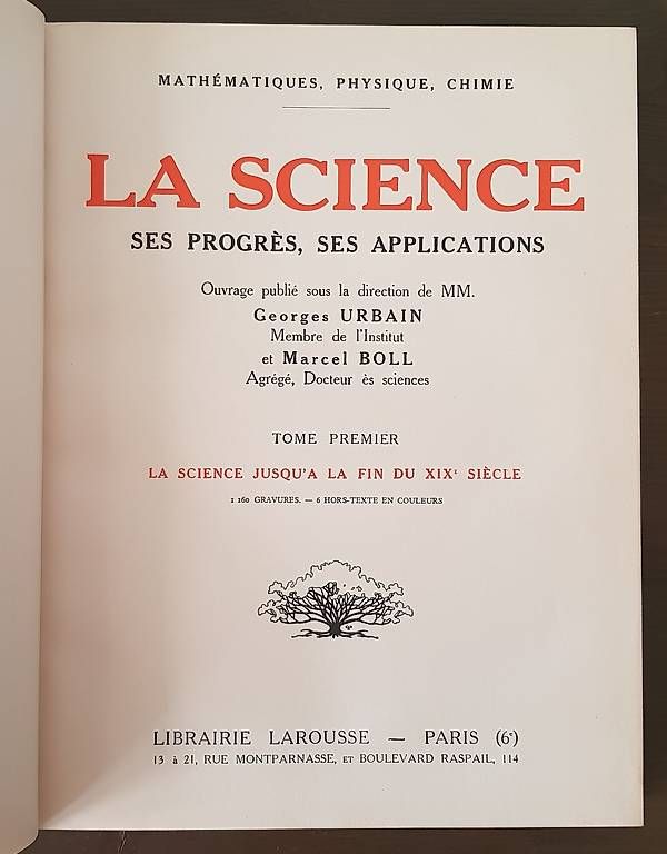 Libri: LAROUSSE 1933 La science ses progrès ses applications – Usato da Genève venduto da Flo500 1