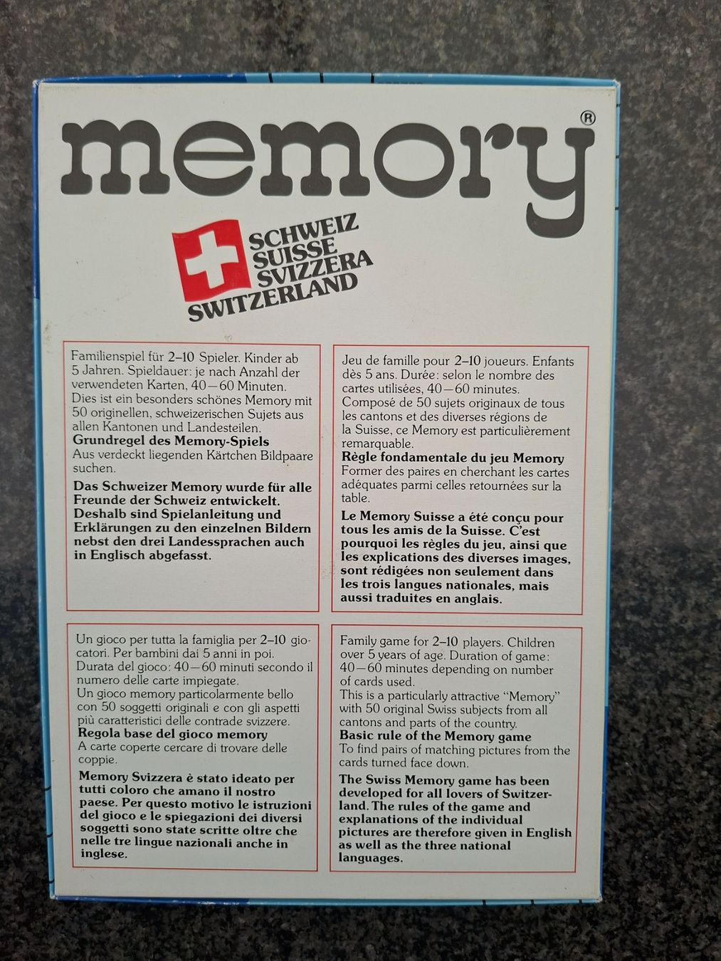 Ravensburger Jeux: Ravensburger; Memory Schweiz / 98-teilig – D'occasion à Boniswil par Totomat-Lady2 4