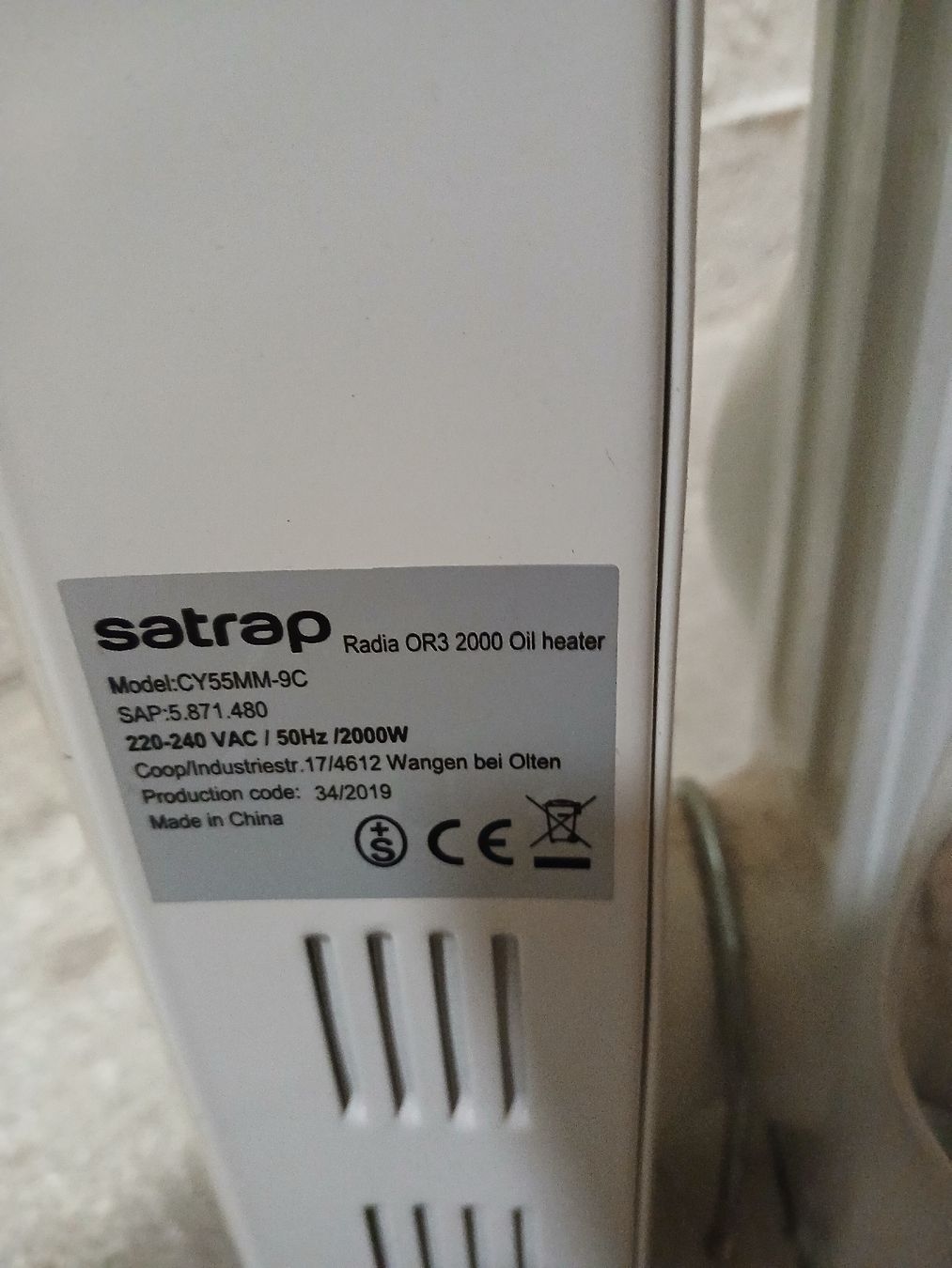 Heizgeräte: Satrap Ölradiator 2000W – Gebraucht aus Zug von Si7zLaC 1