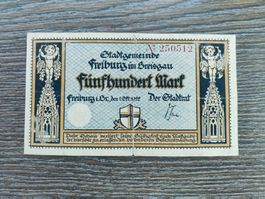 Deutschland Notgeld, Freiburg i.B. 500 Mark 1922 !!!!!