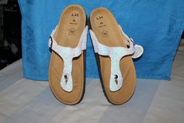NEUE mit Glitzer Zehentrenner Leder Grösse 40
