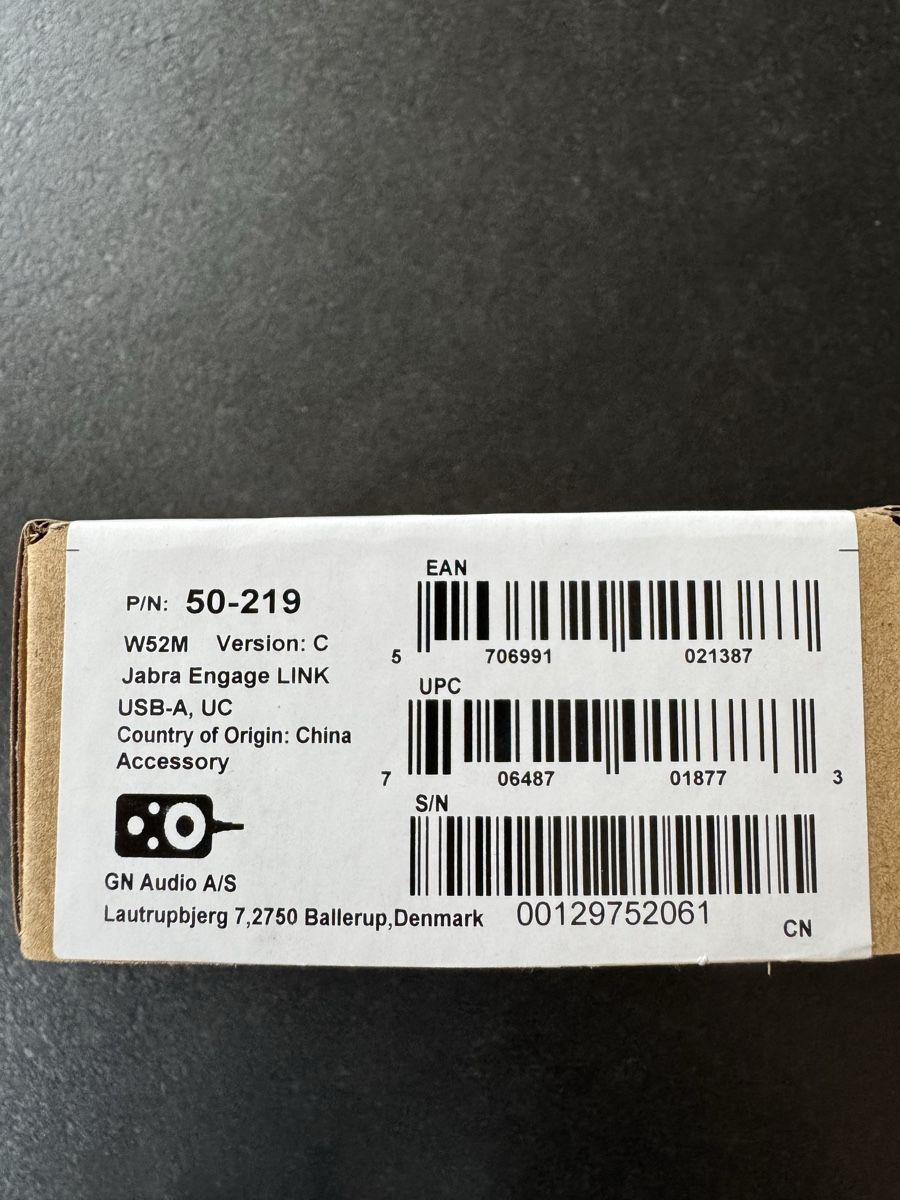 Jabra Unità & Adattatore: Jabra Engage Link USB-A originalverpackt  – Nuovo e nell'imballaggio originale da Berneck venduto da Koenner.J 1